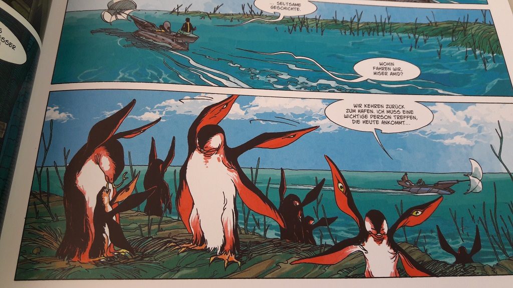 Ausschnitt aus dem Comic zeigt pinguinähnliche Wesen, die vier "Flügel" haben