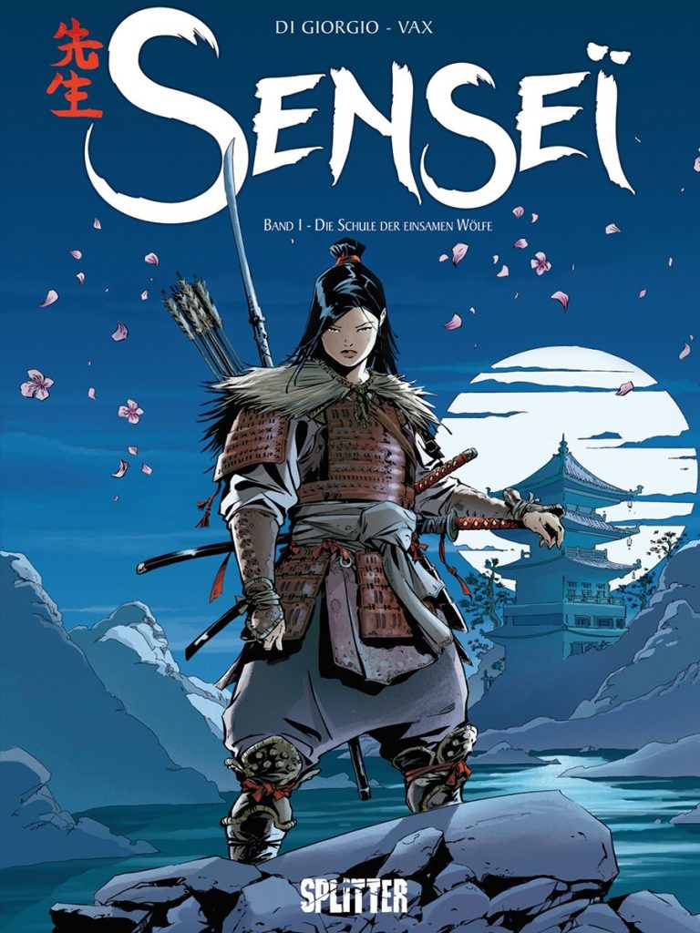 Coverabbildung. Zeigt junge Samurai vor blauem Hintergrund