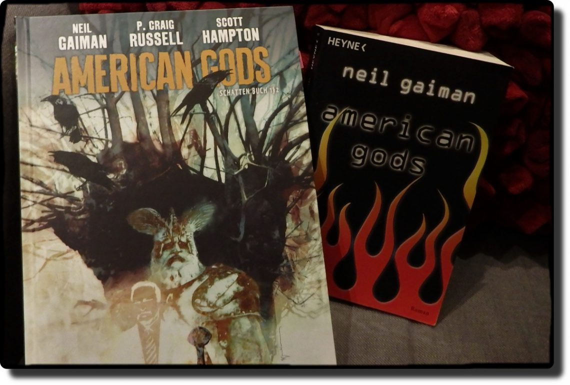 American Gods Comic neben Taschenbuchausgabe