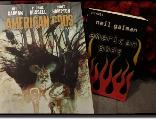 American Gods Comic neben Taschenbuchausgabe