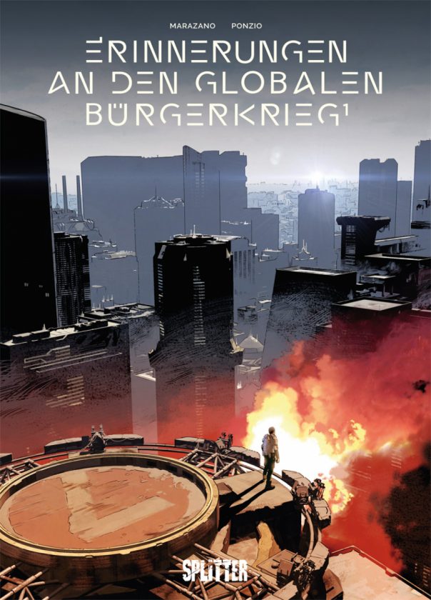 Comiccover zeigt eine Stadt in Flammen