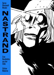 Nastrand Cover in schwarz-weiß mit blauem Leinenrand