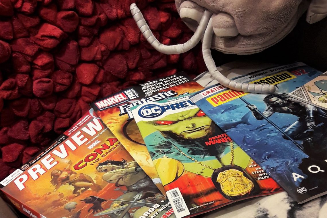 Universum der Comics 3 Titelbild zeigt einen Previews-Katalog und auch weitere Kataloge