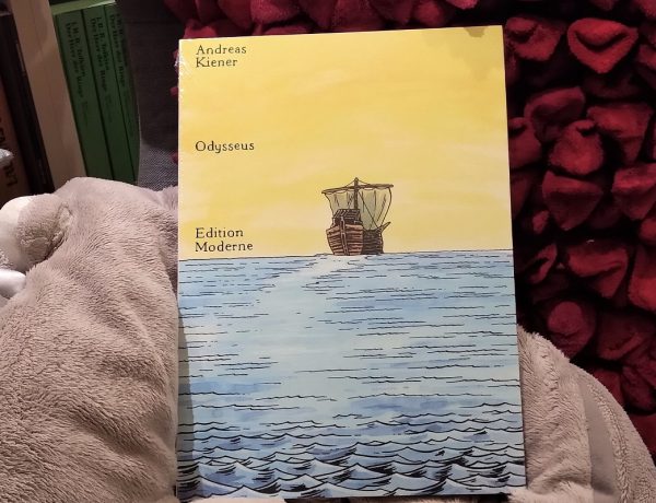 Odysseus gelber Comic vor einem Kissen