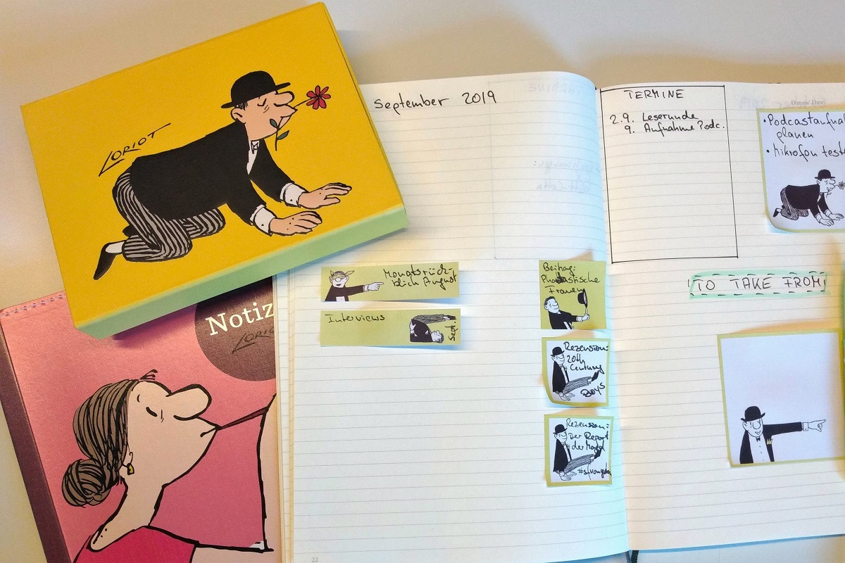 Loriot zum Notieren und Kleben