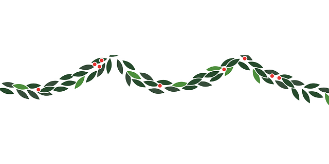 Weihnachtliche Girlande zur Abtrennung des Textes