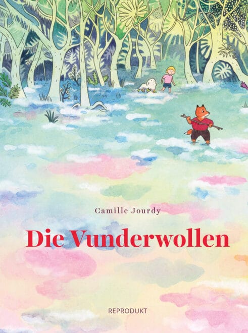 Pastellfarbenes Cover des Comics mit Wald und den drei Hauptfiguren
Kindercomics