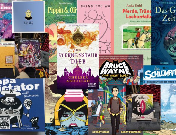Collage vieler Bücher und Comics zur Anschauung