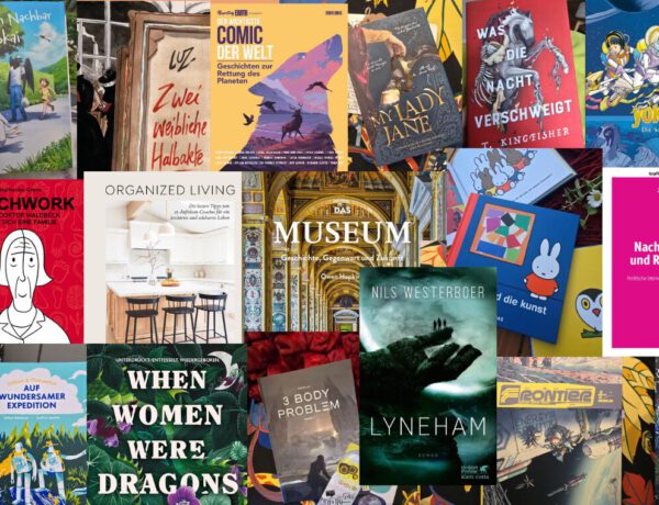 Collage aus 18 Covern von Büchern und Comics