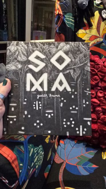 Soma vor einem Lesesessel
